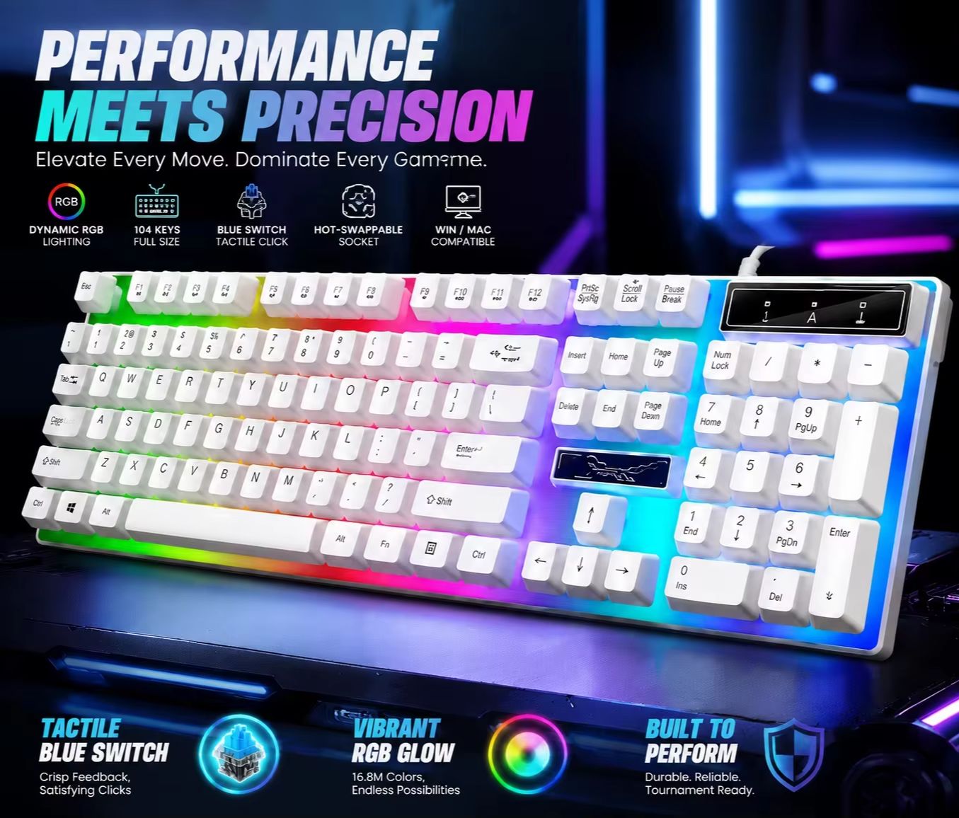 RGB Backlit 104Keys Full-Size  - Pc Gaming Fullset review and price